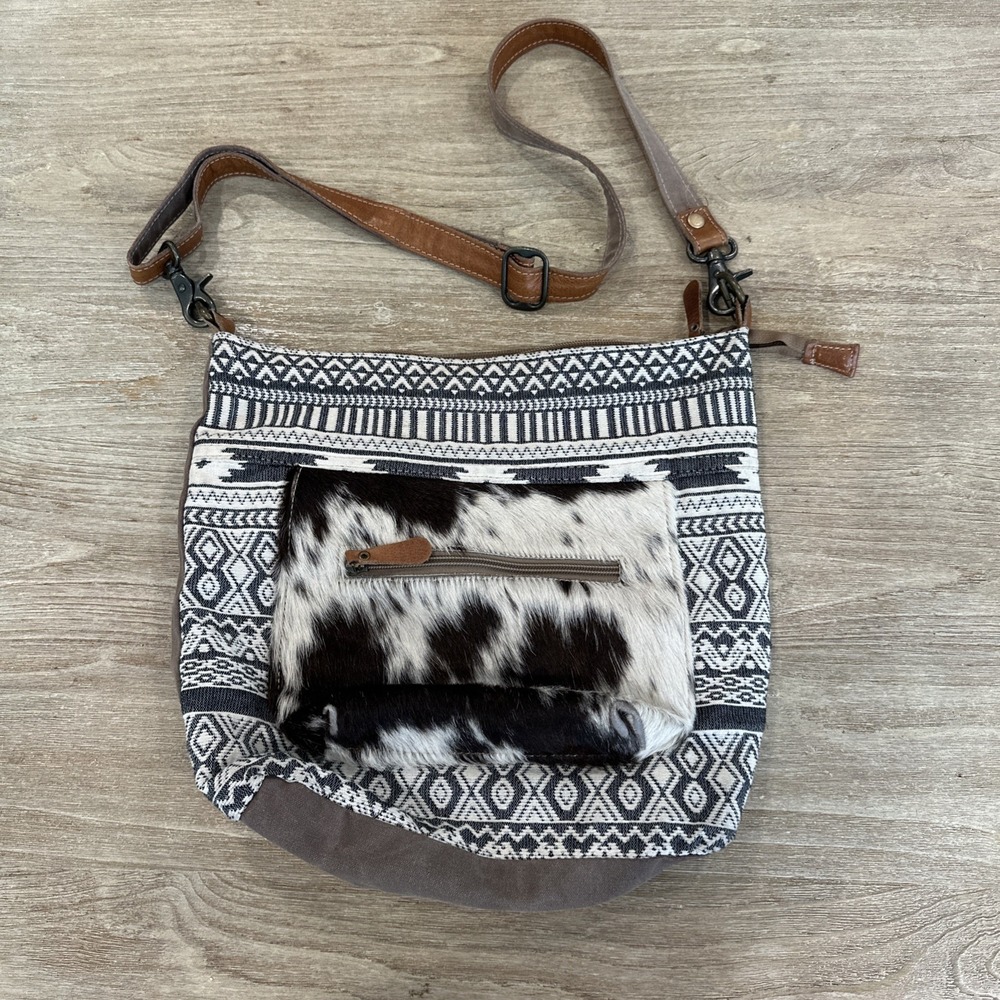 Myra Bag Cowhide Leather Crossbody Purse Medium Western Boho